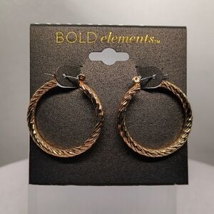 BOLD Elements Gold Tone Hoop Earrings